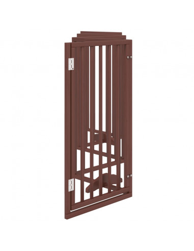 Cancello Cani Porta Pieghevole Marrone 6 Pannelli 300cm Pioppo