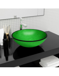 Lavandino in Vetro Temperato 42x14 cm Verde