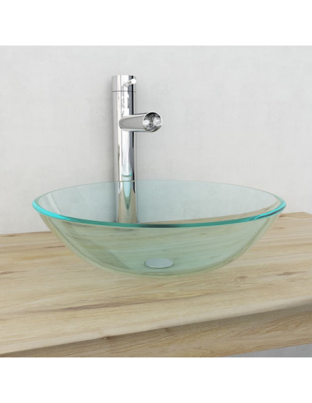 Lavandino in Vetro Temprato 42 cm Trasparente