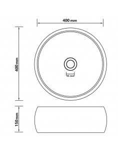Lavandino Lusso Rotondo Rosa Opaco 40x15 cm in Ceramica