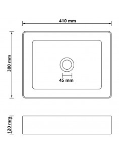 Lavandino Luxury Bianco Opaco 41x30x12 cm in Ceramica