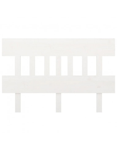 Testiera per Letto Bianca 143,5x3x81 cm Legno Massello di Pino