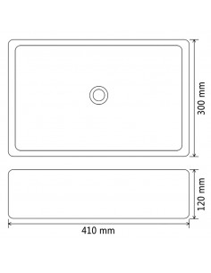 Lavandino Rettangolare in Ceramica Nero 41x30x12 cm