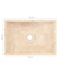 Lavello 45x30x12 cm Marmo Lucido Crema