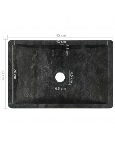 Lavello 45x30x12 cm Marmo Lucido Nero