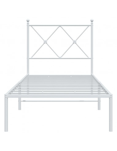 Giroletto con Testiera Metallo Bianco 75x190 cm