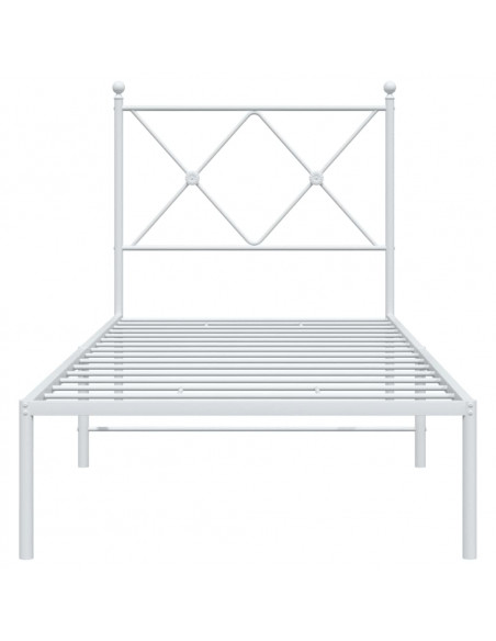 Giroletto con Testiera Metallo Bianco 75x190 cm