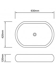 Lavello Bagno con Miscelatore in Ceramica Ovale Bianco