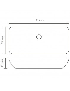 Lavello Bagno con Miscelatore in Ceramica Rettangolare Bianco