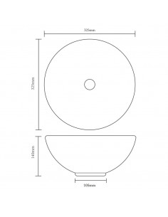 Lavello Bagno con Miscelatore in Ceramica Rotondo Bianco