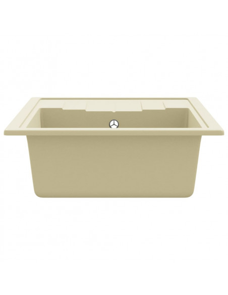 Lavello da Cucina con Foro Troppopieno Ovale Beige in Granito