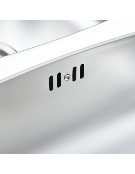 Lavello da Cucina Doppio con Filtro e Sifone in Acciaio Inox