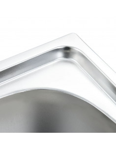 Lavello da Cucina Doppio con Filtro e Sifone in Acciaio Inox