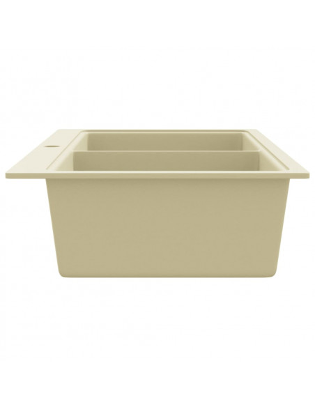 Lavello da Cucina in Granito Vasca Doppia Beige