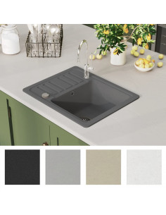 Lavello da Cucina in Granito Vasca Singola Grigio