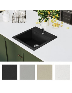 Lavello da Cucina in Granito Vasca Singola Nero