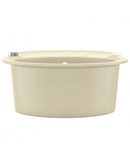 Lavello da Cucina in Granito Vasca Singola Ovale Beige