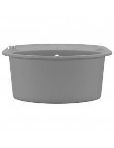 Lavello da Cucina in Granito Vasca Singola Ovale Grigio