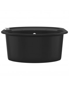 Lavello da Cucina in Granito Vasca Singola Ovale Nero