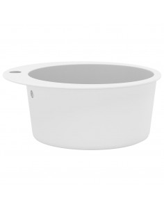 Lavello da Cucina in Granito Vasca Singola Tonda Bianco