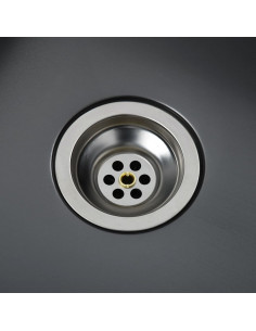 Lavello da Cucina Lavorato a Mano Nero in Acciaio Inox