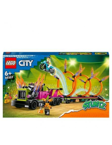 LEGO CITY STUNTZ STUNT TRUCK SFIDA DEL'ANELLO DI FUOCO CON MOTO E MINIFIGURE