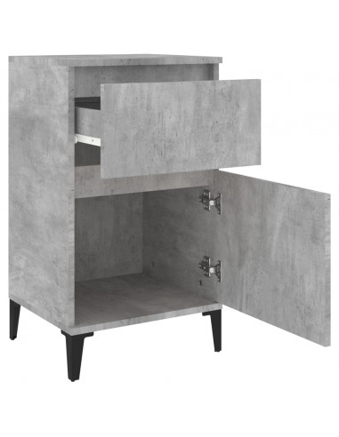 Comodino Grigio Cemento 40x35x70 cm