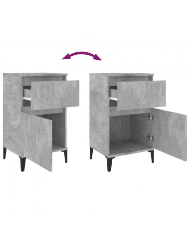 Comodino Grigio Cemento 40x35x70 cm