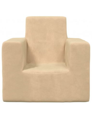 Divano per Bambini Crema in Morbido Peluche