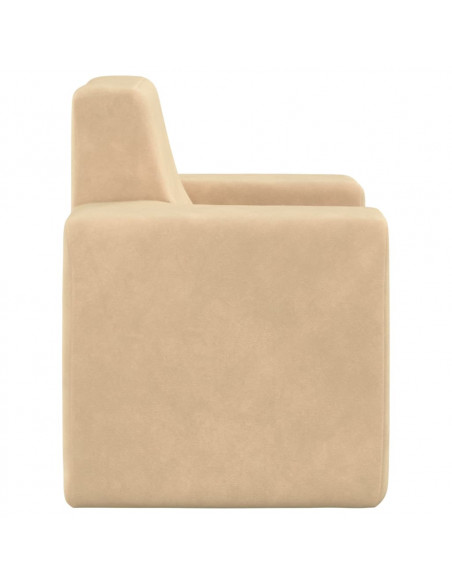 Divano per Bambini Crema in Morbido Peluche