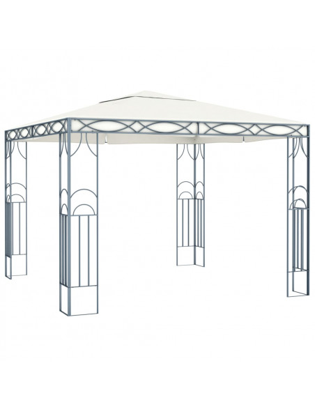 Gazebo con Stringa di Luci LED 300x300 cm Crema