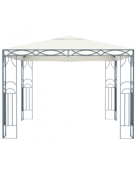 Gazebo con Stringa di Luci LED 300x300 cm Crema