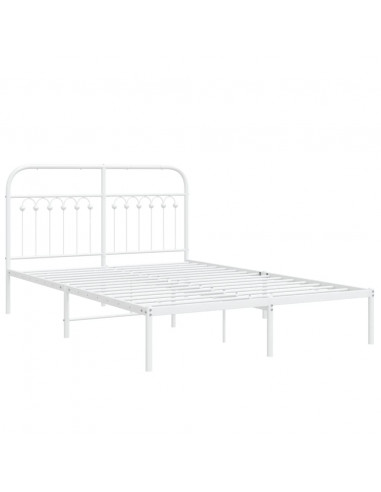 Giroletto con Testiera Metallo Bianco 135x190 cm