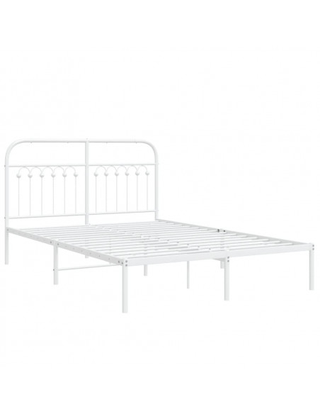 Giroletto con Testiera Metallo Bianco 135x190 cm