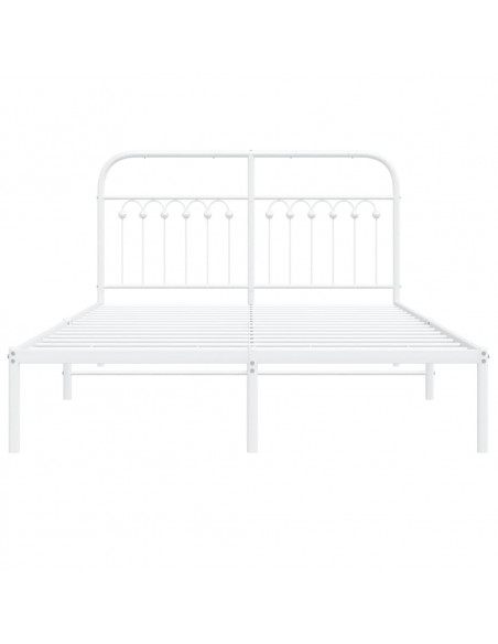 Giroletto con Testiera Metallo Bianco 135x190 cm