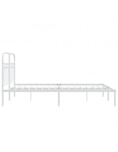 Giroletto con Testiera Metallo Bianco 135x190 cm