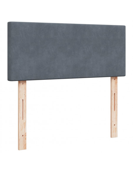 Giroletto a Molle con Materasso Grigio Scuro 120x190 cm Velluto