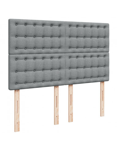 Giroletto a Molle con Materasso Grigio Chiaro 160x200cm Tessuto