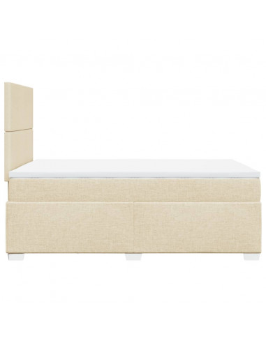 Giroletto a Molle con Materasso Crema 120x190 cm in Tessuto