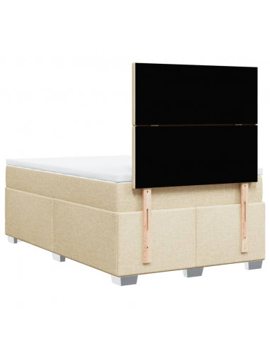 Giroletto a Molle con Materasso Crema 120x190 cm in Tessuto