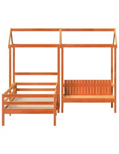 Giroletto con Panca e Tetto Cera 100x200 cm in Legno di Pino