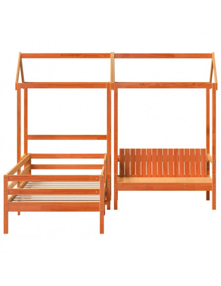 Giroletto con Panca e Tetto Cera 100x200 cm in Legno di Pino