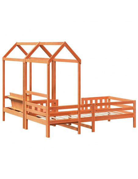 Giroletto con Panca e Tetto Cera 100x200 cm in Legno di Pino