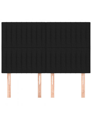 Testiere 4 pz Nere72x5x78/88 cm in Tessuto