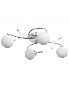 Lampada Soffitto con Paralumi Tondi in Vetro per 4 Luci LED G9 2