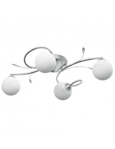 Lampada Soffitto con Paralumi Tondi in Vetro per 4 Luci LED G9