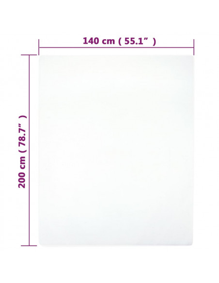 Lenzuola con Angoli Jersey 2pz Bianche 140x200 cm Cotone