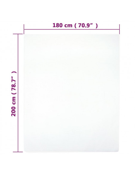 Lenzuola con Angoli Jersey 2pz Bianche 180x200 cm Cotone
