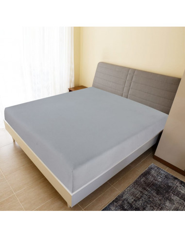Lenzuola con Angoli Jersey 2pz Grigio 160x200 cm Cotone