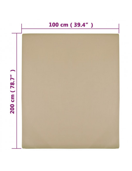 Lenzuola con Angoli Jersey 2pz Tortora 100x200 cm Cotone